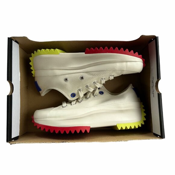 ❤️CONVERSE RUN STAR HIKE PLATFORM LOW 8.5 Women Shoes Sneaker Beige Red A08196C - Picture 11 of 12